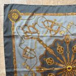 None Vintage Horse Tack Scarf Blue/Gold 32x32 Photo 2