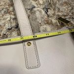 JOY Mangano Smart Chic pebbled Leather Double Decker Tote Taupe Purse Handbag Photo 11