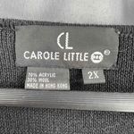 Carole Little Sweater Black Embroidered Bird Floral Wrap Look Sweater Womens 2X Photo 4