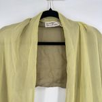 Vintage Peggy Jennings Two Tone Olive Green Embroidered Silk Sheer Scarf Shawl Photo 7