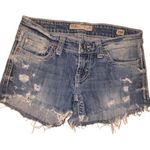 BKE Blue Distressed Jean Shorts with Frayed Hem Photo 0