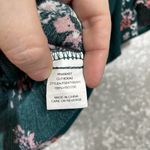 Charming Charlie Forest Green Floral Tie Front Top - Size Small - Flutter Sleeve Photo 5