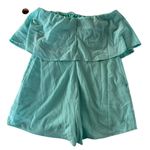 She & Sky She Sky Romper Womens Medium Blue Aqua Popover Sleeveless Mermaidcore Photo 2