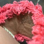 Chelsea and Violet  Rafa Fringe Sandals Slides Red Woven Tan Women's Size‎ 9 Boho Photo 6