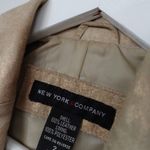 Vintage Y2K New York & Company Copper Gold Shimmer 100% Leather Blazer Size 2 Photo 5