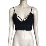 ZARA  Black Beaded Crop Top Photo 1