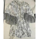 A New Day Black and White Hip Length Floral Kimono One Size Fits Most Women's Photo 4
