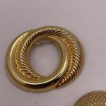 Lot Of 4 Women’s Gold Tone Brooch Pins Metal Eiffel Tower, Rose Photo 1