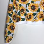 Wet Seal  sunflower all over print long sleeve crop top shirt size medium Photo 8