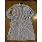 Ralph Lauren POLO  Blue White long sleeve cotton Stripe Shirt Dress  PRL size 10 Photo 3
