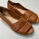 Kelsi Dagger  Tan Leather Brooklyn Samantha Flats Peep Toe Womens 8.5 Comfort Photo 1