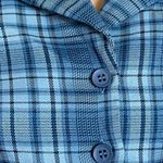 SheIn Light and Dark Blue Plaid Short Sleeve Button Down Croptop Size Small Photo 4