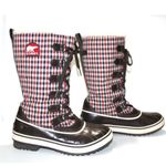 Sorel  tivoli high winter waterproof women’s plaid gingham knit boots size 6 Photo 1