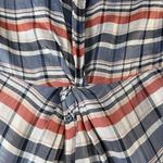 Catherines 1X 18W 20W Twist Front Tunic Top Plaid Half Sleeve Preppy Flattering Photo 2