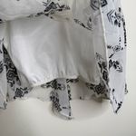 Ali & Kris  Aztec Print Crop Top Size Medium White Black Sheer Layer Geometric Photo 1