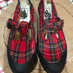 Vans  Red Style 93 Red Tartan Plaid Women's Sneakers Photo 0