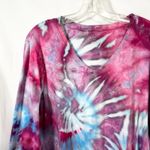 Laura Ashley  Plus Size 3X Top Handmade Tie Dye Long Sleeve Pink Blue Boho‎ 212 Photo 3