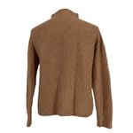 Rachel Zoe  Mock Neck Ribbed Merino Wool Blend Sweater Camel Tan Women's M Photo 3
