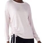 Nine West  Long Sleeve Side Ruched Drop Shoulder Lavender Striped Soft Top XS Photo 0