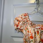 HYFVE Orange Floral Print Scoop Neck Short Sleeve Maxi Dress size L Photo 3