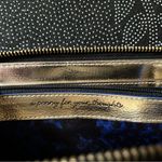 Stella & Dot  Black Woven Wallet with Blue Trim & Blue Interior – Tassel Zip Photo 6