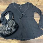 American Eagle Vintage  Babydoll Outfitters Dark Green Long Sleeve Top Photo 0