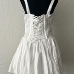 Windsor NWT white mini coquette corset lace up lace puff waist brassiere top w bow dress Photo 5