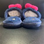 Kensie 🩷💙 Peep Toe Faux Fur Fuzzy Heart Slippers Navy Blue Size 9 Photo 7