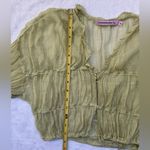 Revolve Hansen & Gretel Ithica Sheer Gold Detail Crop Top in Citron Green - Size Small Photo 14