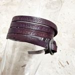 Good Works Leather Wrap Around Bracelet Purple Matthew 19:26 and 8:13 Photo 5