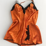 Frederick's of Hollywood Vintage 80s Orange Black Babydoll Slip Dress Holiday XL Photo 0