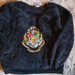 Black Fuzzy Hogwarts Crest Sweater Size L Photo 0