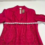 Chico's Chico’s Cutwork 100% Linen Blazer Pink Laser Cut Jacket Size 1 US Size M / 8 NEW Photo 10