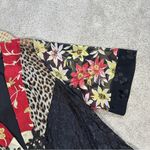 Spencer Alexis Vintage Silk Blend Kimono Top Floral Lace Embroidered Fairy 1X Black Photo 4