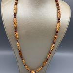 90s Vintage Earthtone Necklace Brown Photo 2