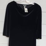 J.Jill Petites Elegant Black Velvet Cowl Neck Drape Sheath dress - XSP NWT Photo 4