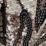 Oleg Cassini Vintage  Pink Black Sequin Beaded Blouse zig Zag Hem size small Photo 8