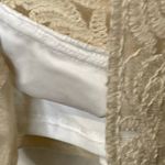 Tadashi Shoji Embroidered Mesh Tulle Sheath Dress Lined 3/4 Sleeve 6 Women Tan Photo 5