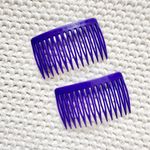 Vintage Unmarked Set 8 4 Pairs Red Yellow Purple Pink Side Hair Comb Barrettes Photo 8