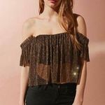 Urban Outfitters UO Pleated Shimmer Off-The-Shoulder Top Photo 1