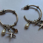 Brighton  Starfish Hoop Earrings with Pearl Accent and‎ Beads Dangle Photo 0