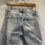 KanCan Buttonfly High Waisted Straight Leg Denim Jeans Size 9 Acid Wash Pink Hue Blue Photo 4