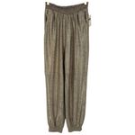 Anthropologie NWT Womens Metallic Gold Pull On Jogger Pants Lounge Size Small Photo 3