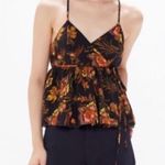 Urban Outfitters Gracey Floral Plunging Peplum Wrap Top Photo 1