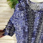 Alberto Makali  Y2K Perforated Animal Print Mesh Stretch Tee Photo 3