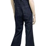 SERFONTAINE XFit Lycra Front Zip Short Sleeves Wide Leg Denim Jumpsuit Overalls Size 28 Photo 2