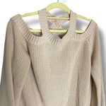 Apricot Lane Beige Knit Sweater with Cut-Out Shoulders Photo 5