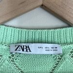 ZARA  Knit Crop Top Floral Embroidered Beaded Cottagecore Preppy Size Med Large Photo 1