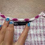 ZARA Gingham Cut Out Twist Crop Top Photo 2