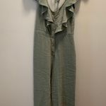 June and Hudson Green Ruffle Jumpsuit Photo 4